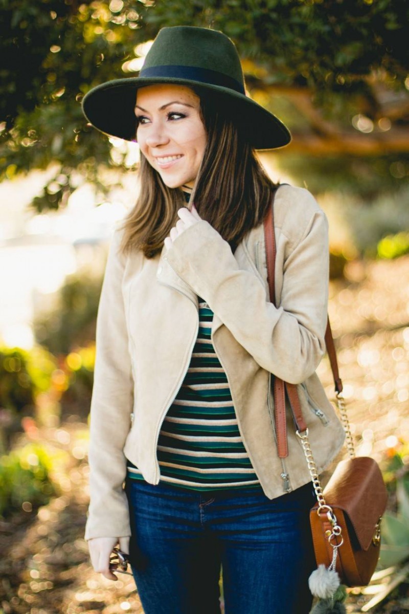 H&M wool felt hat and striped turtleneck | Style with Nihan